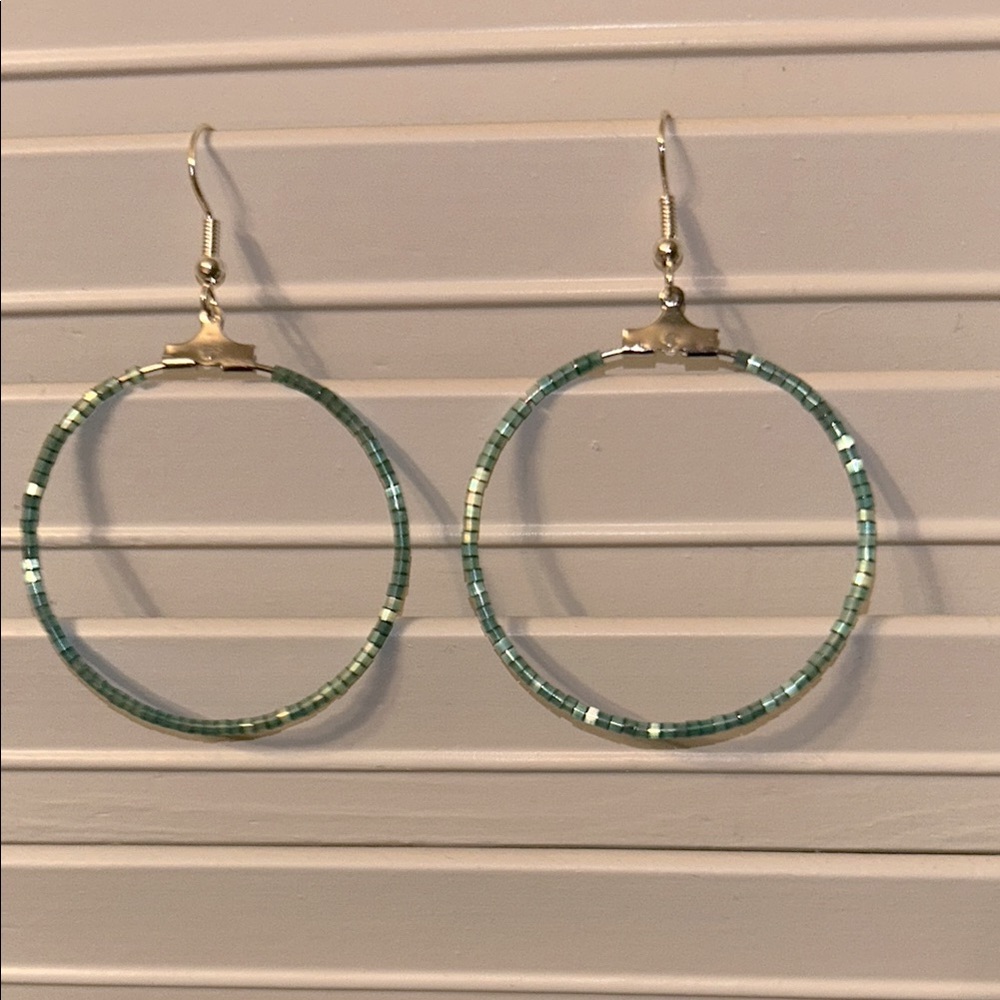 Elegant Green Hoop Earrings